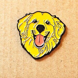 Golden Retriever Enamel Pin Cute Yellow Dog Face Lapel Badge Pet Lover Accessory